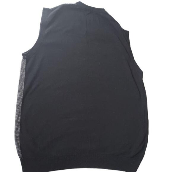 Mexx 100% Cotton Knitted Sweater Vest Black White Check Pattern Women's Size XL - Picture 4 of 8